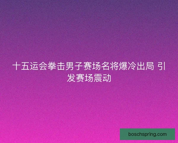 十五运会拳击男子赛场名将爆冷出局 引发赛场震动