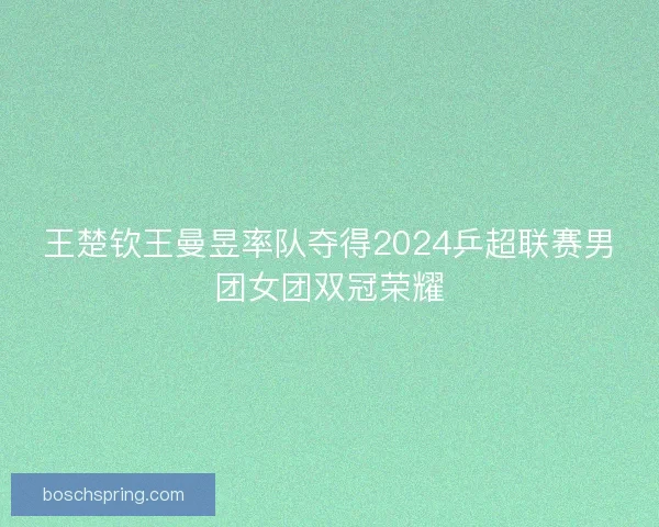 王楚钦王曼昱率队夺得2024乒超联赛男团女团双冠荣耀