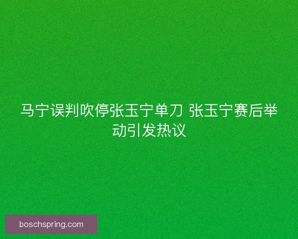 马宁误判吹停张玉宁单刀 张玉宁赛后举动引发热议